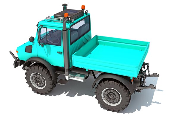 Photo multi purpose tractor off road truck d rendering on white background