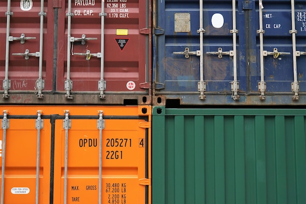 Photo multicolor cargo containers