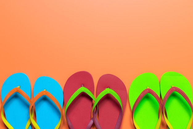 Photo multicolor flip flops