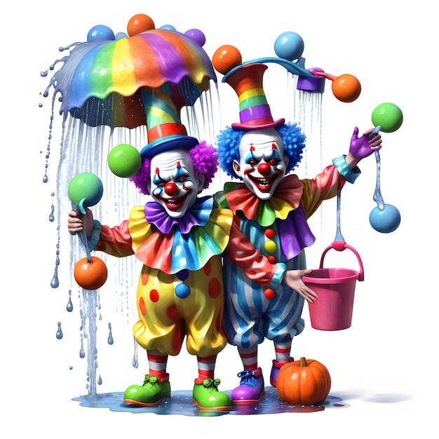 Multicolor Funny Clown Clipart