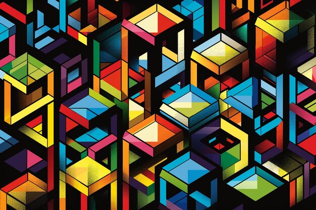 Multicolor geometrical design