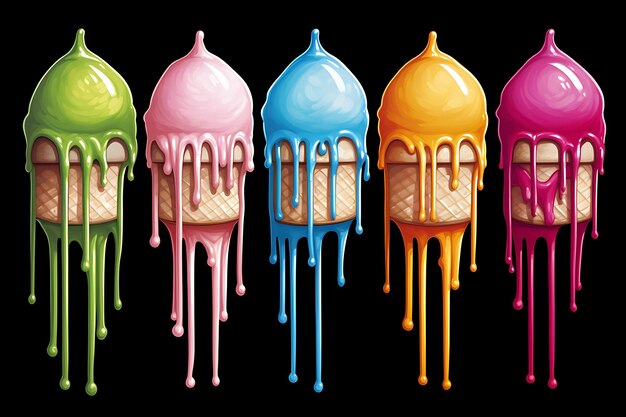Multicolor ice cream drippin