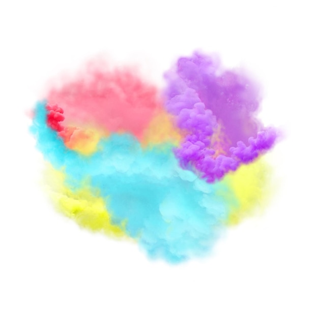 Multicolor rainbow smoke Abstract smoke background isolated