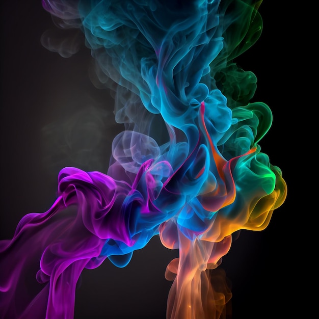 Multicolor Smoke on Black Background