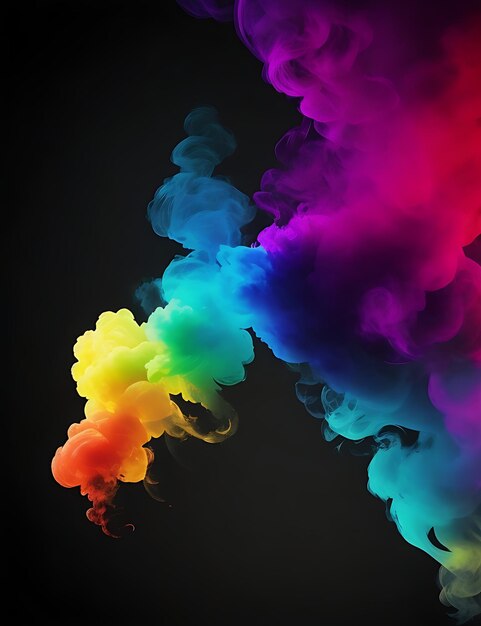 Multicolor Smoke Silhouette Background