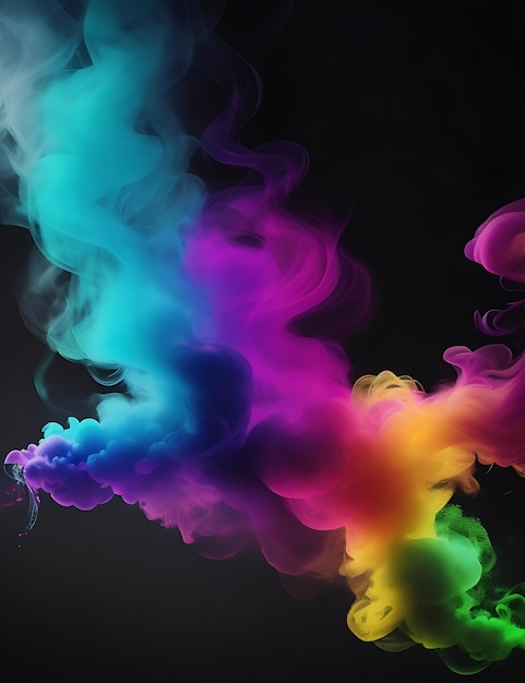 Multicolor Smoke Silhouette Background