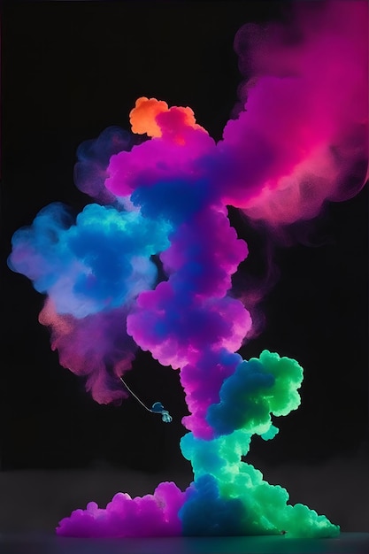 Multicolor smoke silhouette