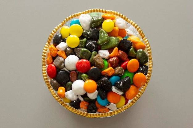 Многоцветный шоколад с сахарным покрытием фон