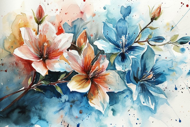 Multicolor watercolor wedding flower