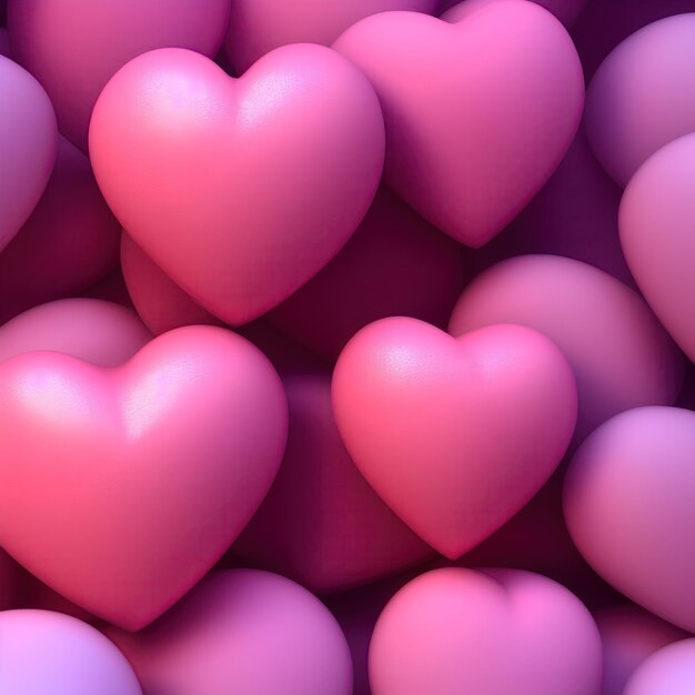 Photo multicolored 3d hearts, love day, romance background