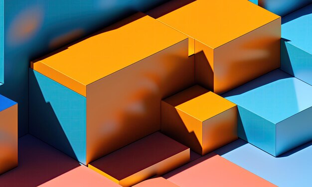 Multicolored 3d objects, abstract background