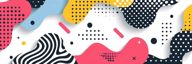 Multicolored abstract background featuring various dots and interconnected lines