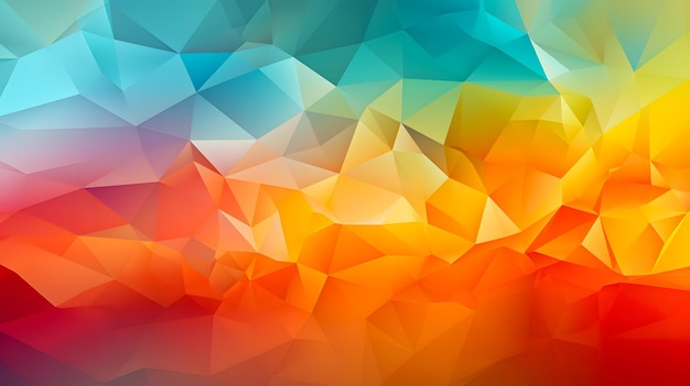 Разноцветный абстрактный фон с разнообразными формами и размерами треугольников Generative AI