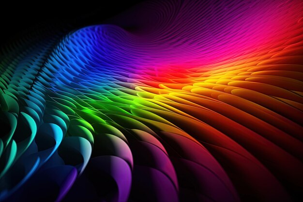 A multicolored abstract background with wavy lines generative AI