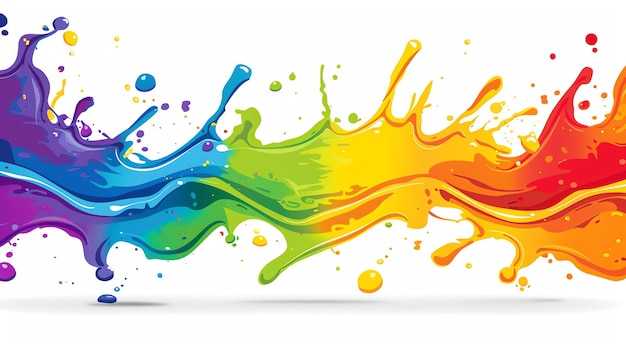 다채로운 추상적인 페인트 스플래시 색의 무지개 유동적인 모양
