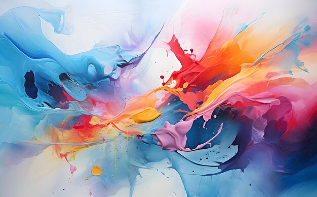 Multicolored Abstract Vibrant Color Painting