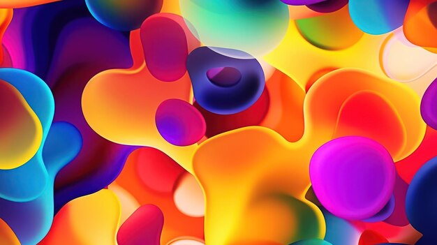 Multicolored abstract wallpaper of bright iridescent circles