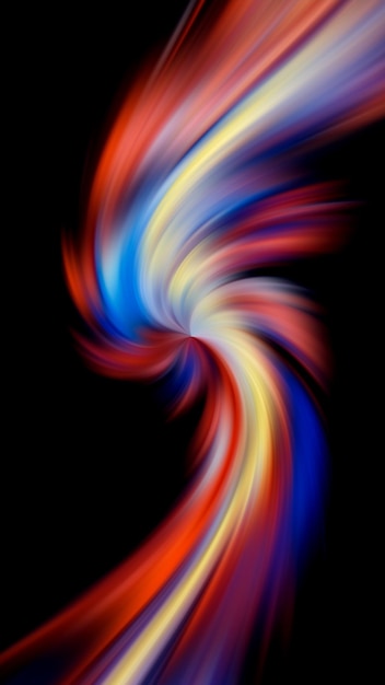 Photo multicolored abstraction on black background, high quality detailed render