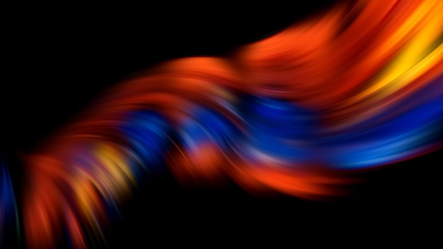 Photo multicolored abstraction on black background, high quality detailed render