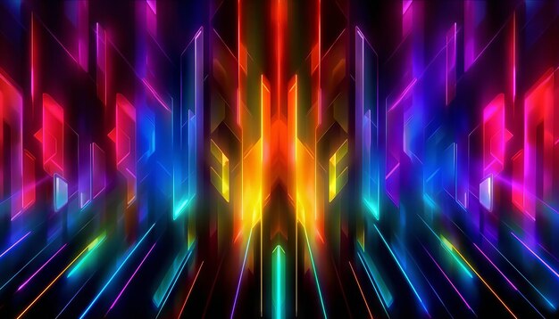 Multicolored backdrop filled with neon lights Generative ai