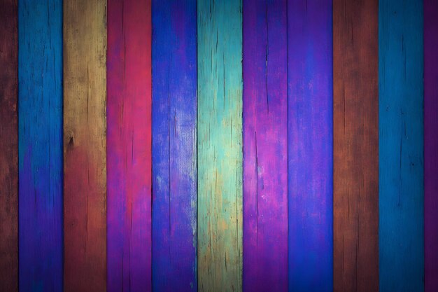 Multicolored background from boards colorful wooden texture rainbow wood texture