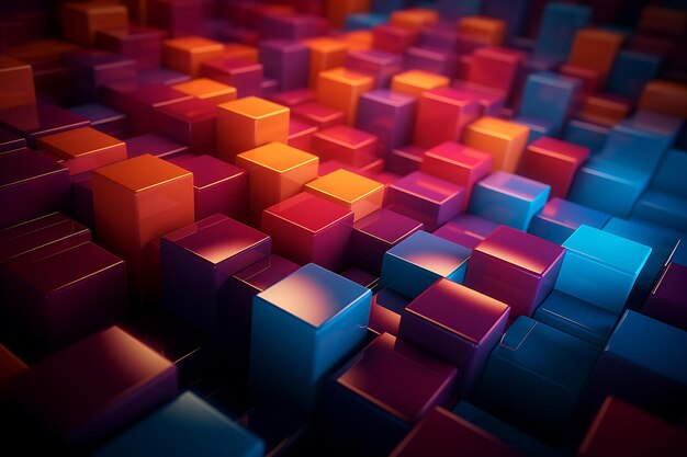 multicolored background with cube elements