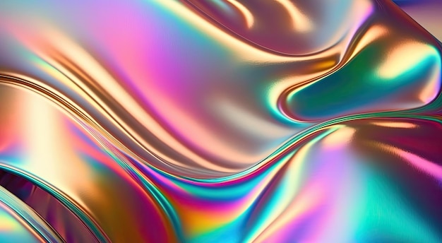 Разноцветный фон с текстурой фольги в пастельных тонах Генерирующая иллюстрация AI
