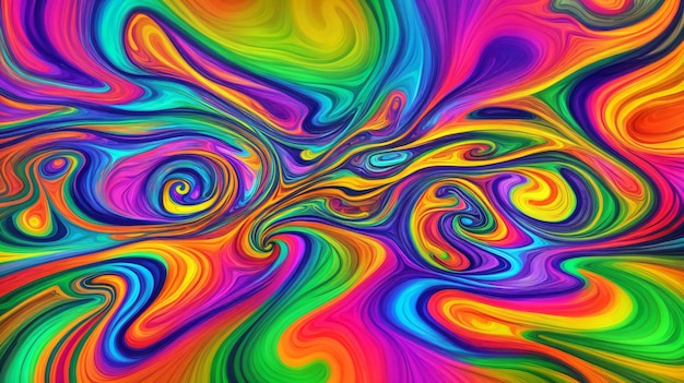 A Multicolored Background With Swirls And Curves