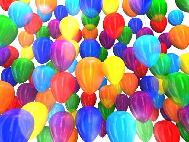 Photo multicolored balloons 3d