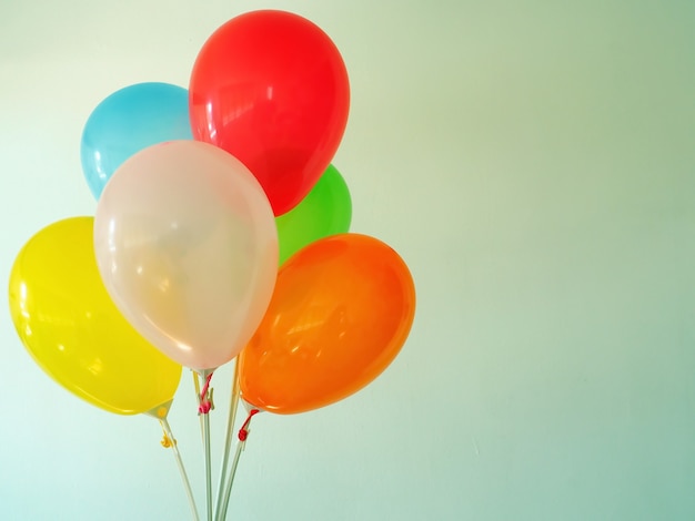 Multicolored balloons Birthday or party background