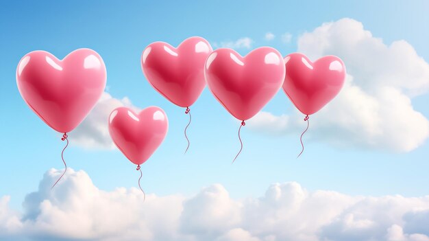 multicolored balloons on blue sky background multi exposure