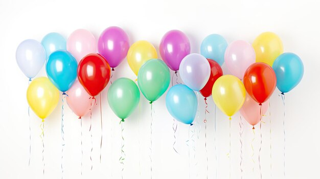 Multicolored balloons isolated on white