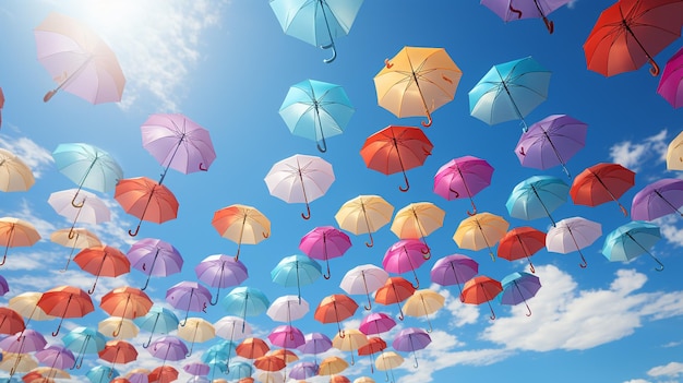 Photo multicolored balloons in the sky