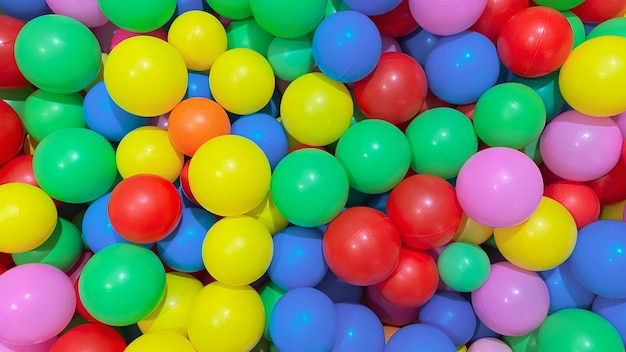 multicolored balls for a dry pool for children to play in the house and outdoors the concept of