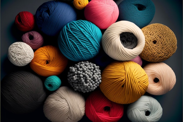 Multicolored balls of yarn