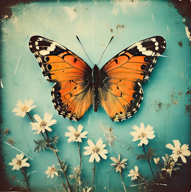 Multicolored beautiful butterfly image