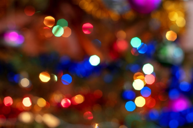 Multicolored bokeh background close up