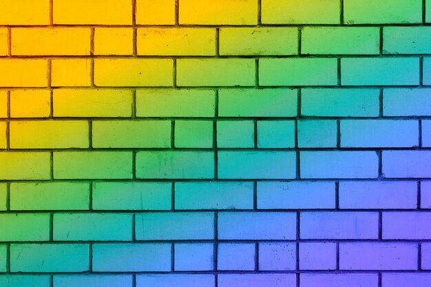 Photo multicolored brick wall empty and clean surface with brickwork