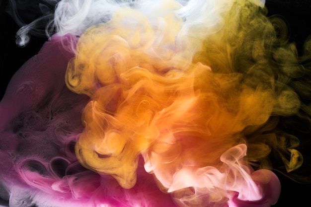 Photo multicolored bright smoke abstract background colorful fog vibrant colors wallpaper swirl mix paint underwater