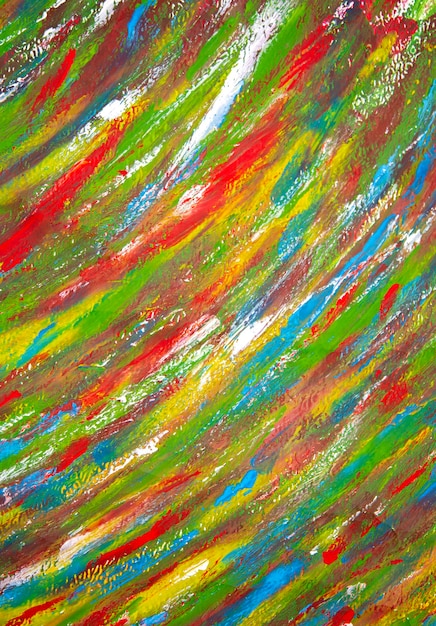 Multicolored brush strokes on white paper abstract creative background many colorful bright colored