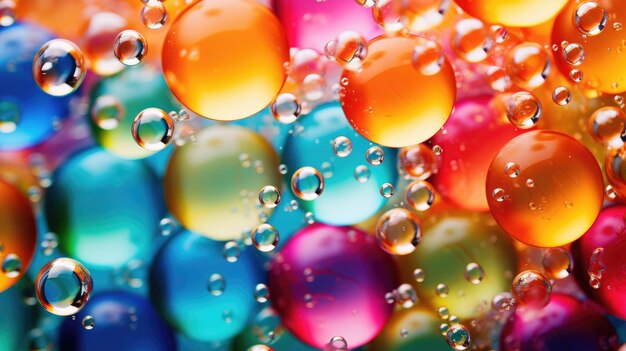 Multicolored Bubbles Closeup Background