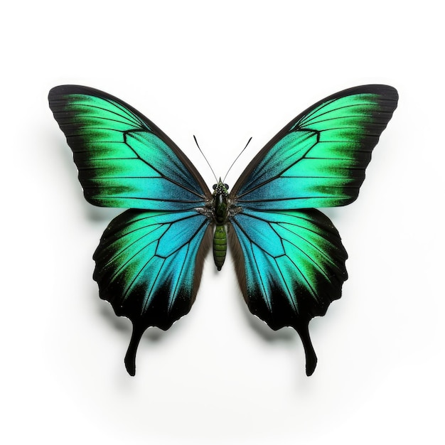 Multicolored butterfly for design isolated on white background Green black butterfly