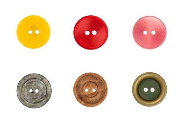 Multicolored buttons isolated on white background