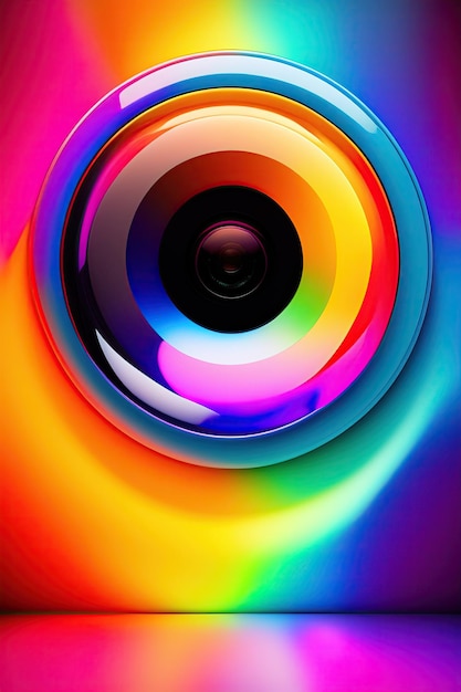 여러 가지 빛깔의 카메라 렌즈 배경