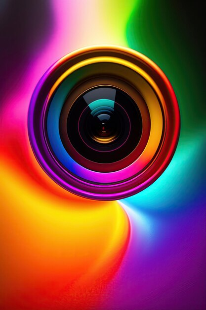 Multicolored camera lens background