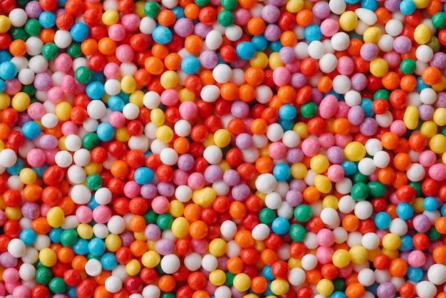 Multicolored candy drops