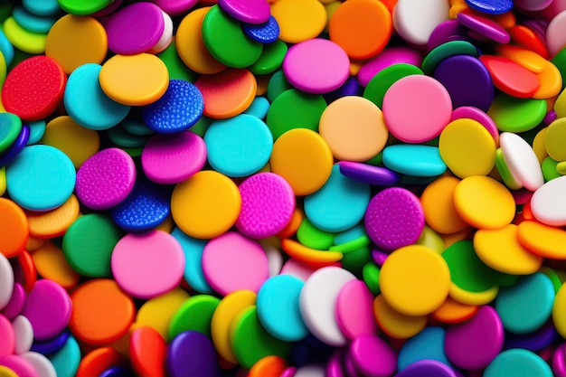 Разноцветные конфетти на красочном фоне