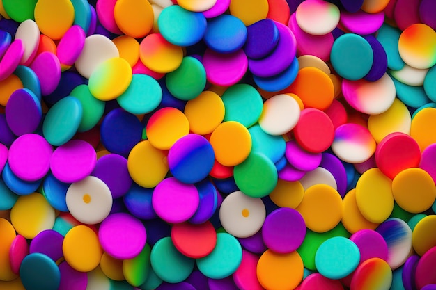 Multicolored confetti on colorful background