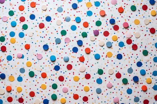 Multicolored confetti on a white background