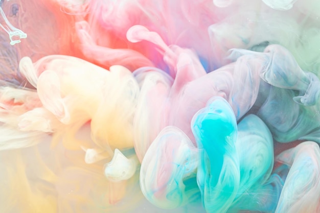 Foto sfondo di arte liquida a contrasto multicolore mockup di fumo astratto di esplosione di inchiostro di vernice
